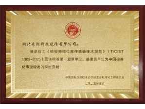 <b>磁致伸縮位移傳感器標準起草證書</b>